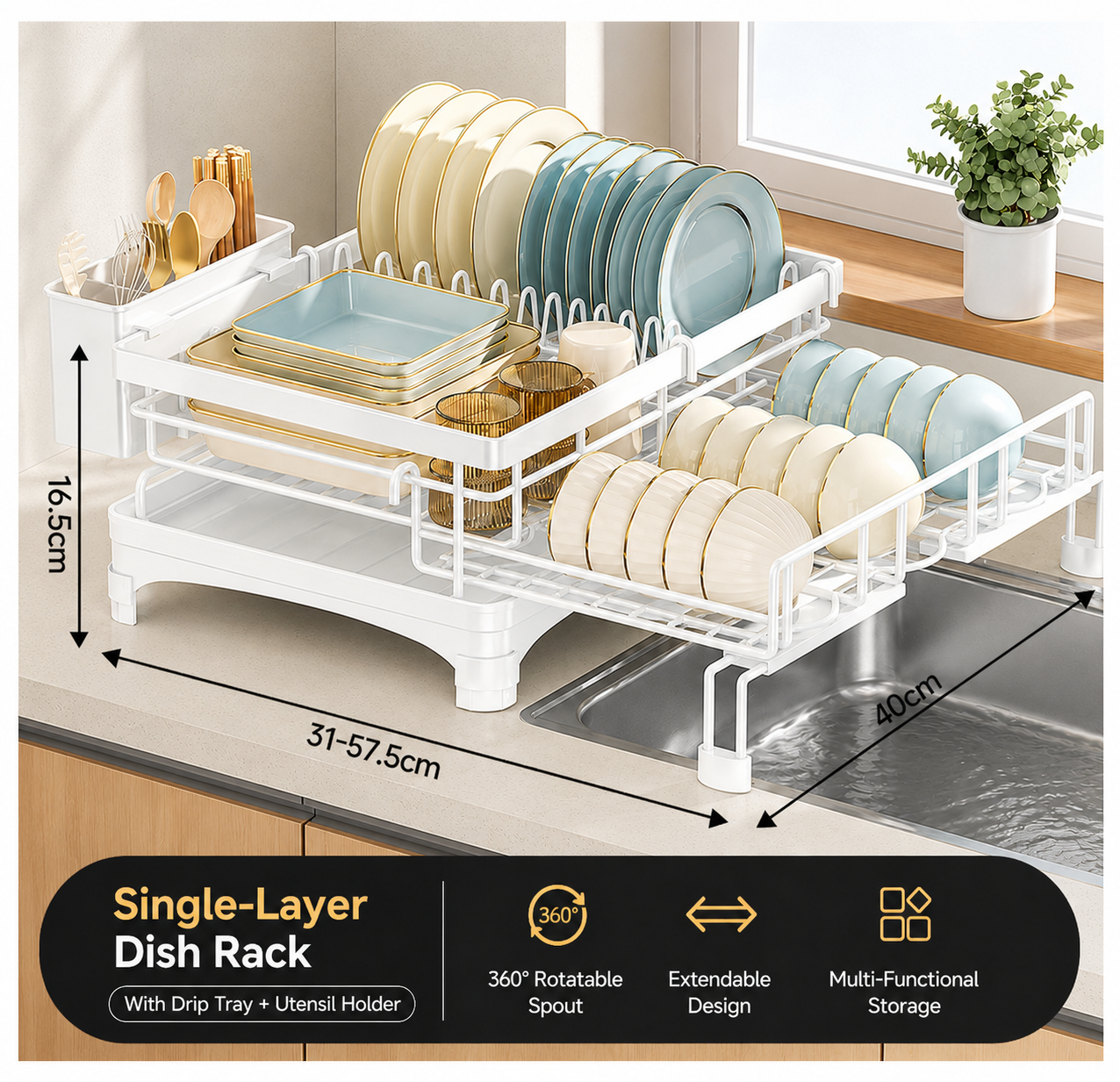 QuickFold Pull-Out Kitchen Rack